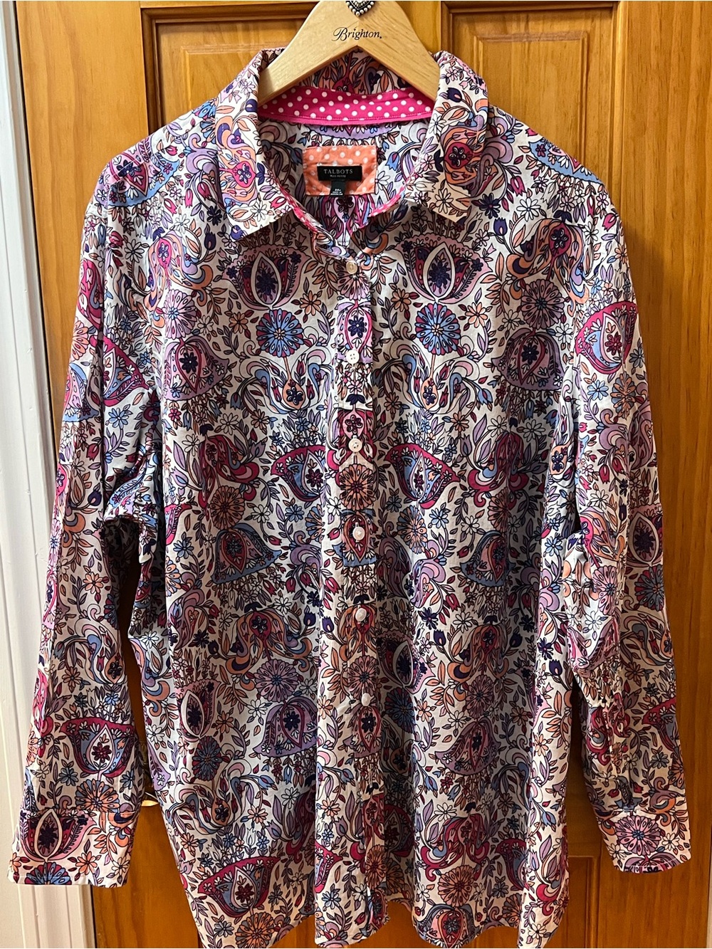 Talbots Multi-Color Paisley Button-Down Shirt